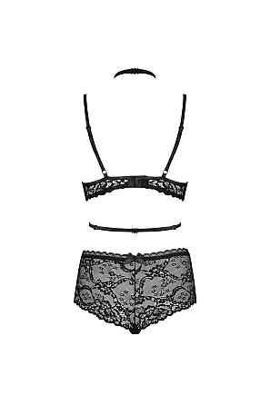 Комплект белья кружевной с декоративными лямками Obsessive Mellania красный, L/XL Sex Aura Киев