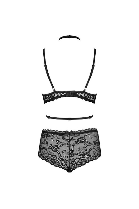 Комплект белья кружевной с декоративными лямками Obsessive Mellania красный, L/XL Sex Aura Киев - изображение 4