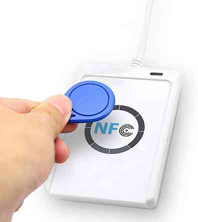 Читач NFC/RFID DewinLVD 424 kbps білий 5× IC-карт USB Type-A безконтактний ISO14443 A/B Mifare FeliCa дублікатор RFID рідер Київ