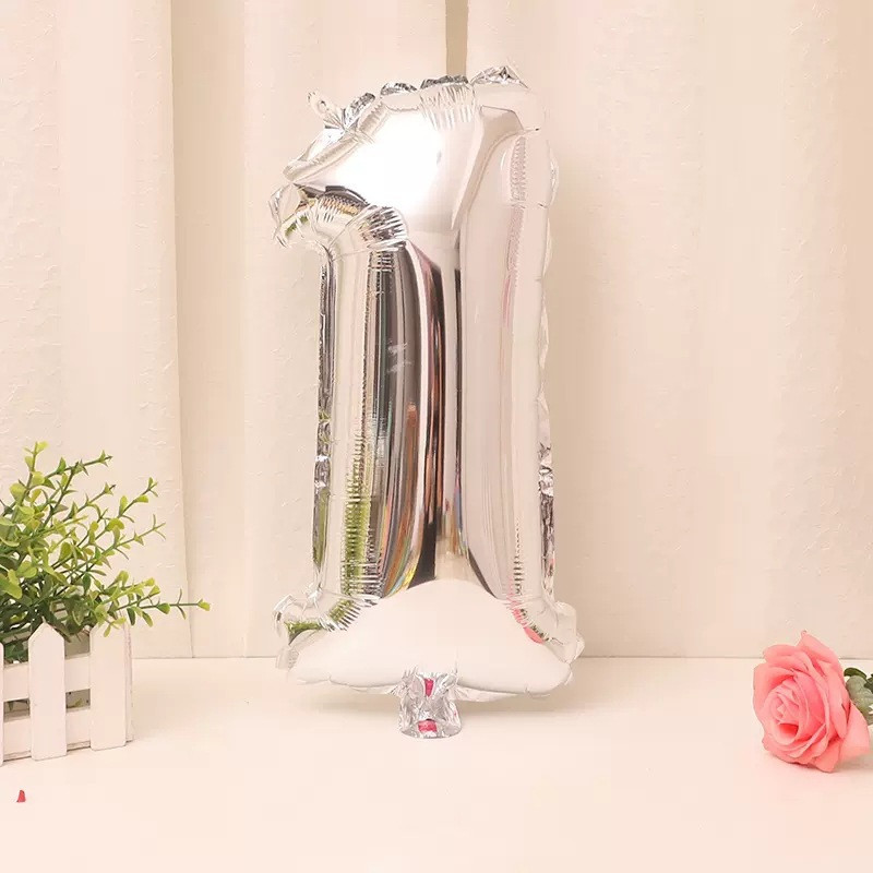 Шарик цифра 1 фольгированная 32 дюйма серебристый Киев - изображение 1