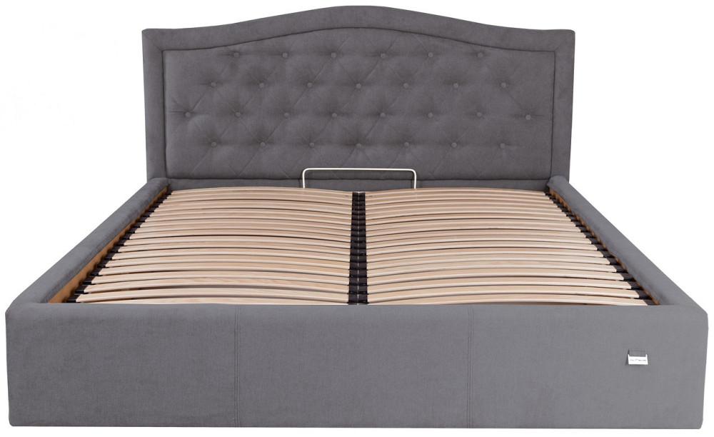 Ліжко Двоспальне Scarlett VIP 180 х 200 см Місті Dark Grey З додатковою металевою цільнозварною рамою Темно-сірий Дніпро - фото 15