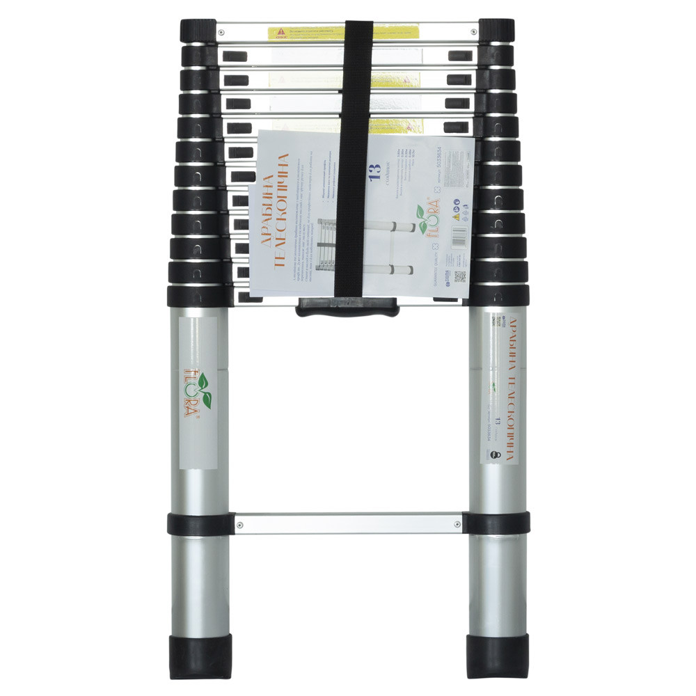 Flora Лестница телескопическая 13 ступеней 3.8м FLORA (5033634) Коломия - фото 2