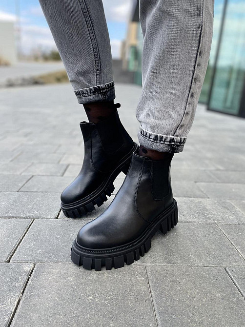 Жіночі черевики M.KRAFT чорні натуральна шкіра весна-осінь висота 12см підошва 3/5см (2033/2) Коломия - фото 8