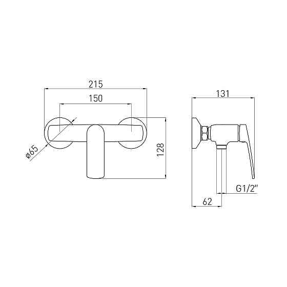 Змішувач для душу VOLLE CANTE cepillado níquel сатин 1512.101002 Київ