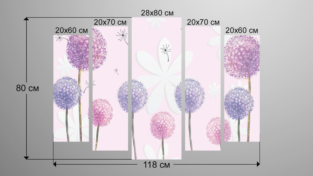 Модульна картина Абстракція Квіти Art-54_5 Київ - фото 3