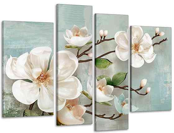 Модульна картина в спальню, вітальню Квіти Art-602_4 90x132 см Київ