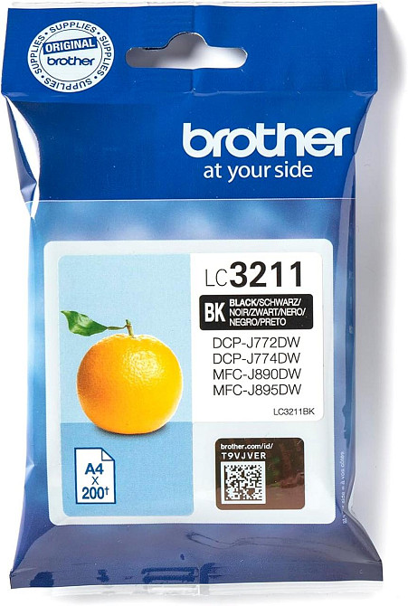 Картридж Brother LC3211BK Черный стандартный ресурс 200 стр для DCP-J772DW MFC-J890 оригинал водостойкий Киев - изображение 1