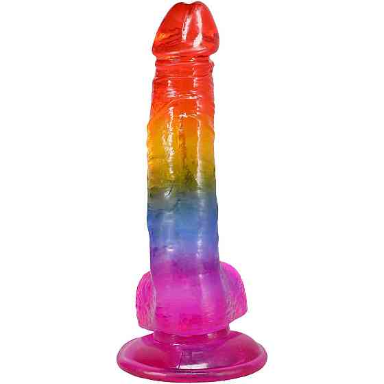 Фалоімітатор Doc Johnson Crystal Jellies - Realistic cock with balls 8.5 Inch - Rainbow Sex Aura Київ