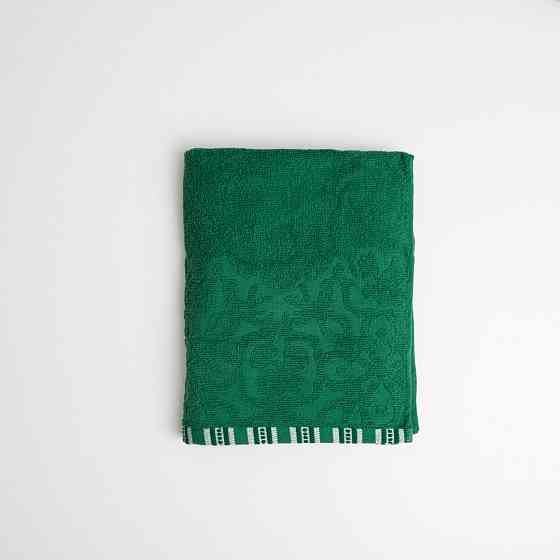 Махровое полотенце с орнаментом GM Textile 50х90см 400г/м2 (Зеленый) Сумы
