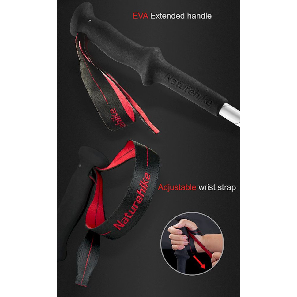 Трекінгова палиця 3-секційна Naturehike ST06 NH17D006-D, срібляста Киев - изображение 6