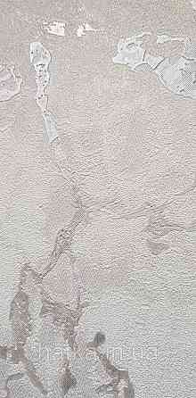 Шпалери вінілові на флізеліні AdaWall Roka 1.06х10 під камінь мармур білі молочні сріблясті 3д 23103-1 Київ