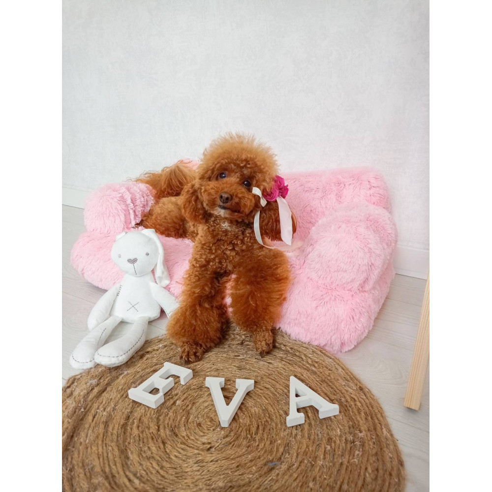 Меховой диван лежак для собак и кошек спальное место для животных съемны Incor розовый 10079 M (66х37х33) Киев - изображение 1