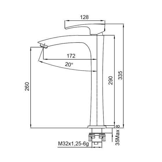 Змішувач для умивальника Koer KB-11007-01 високий    ( KR3440 ) 27677 Харків