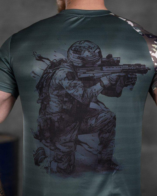 Футболка Військова Тактична Потовідвідна Армійська Чорна Punisher coolmax USA Одеса - фото 9