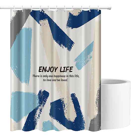 Шторка для ванны из полиэстера водонепроницаемая Bathlux 180x180 см с кольцами, занавеска для ванной комнаты Каменец-Подольский