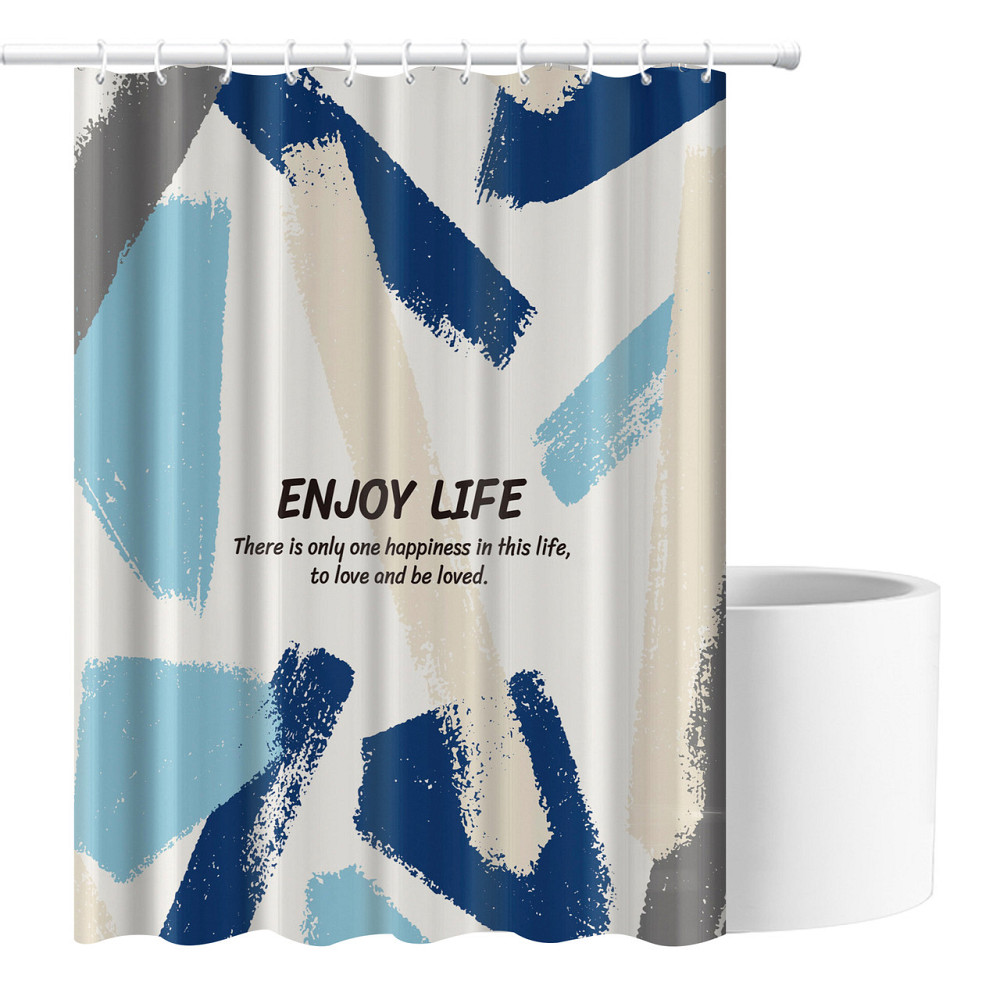 Шторка для ванны из полиэстера водонепроницаемая Bathlux 180x180 см с кольцами, занавеска для ванной комнаты Каменец-Подольский - изображение 4