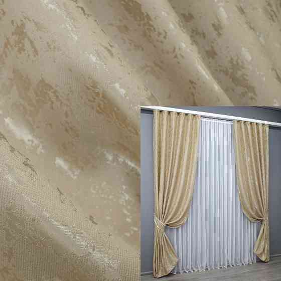 Комплект готових штор, льон мармур, колекція "Pavliani AL" колір теплий-бежевий 1570ш Київ