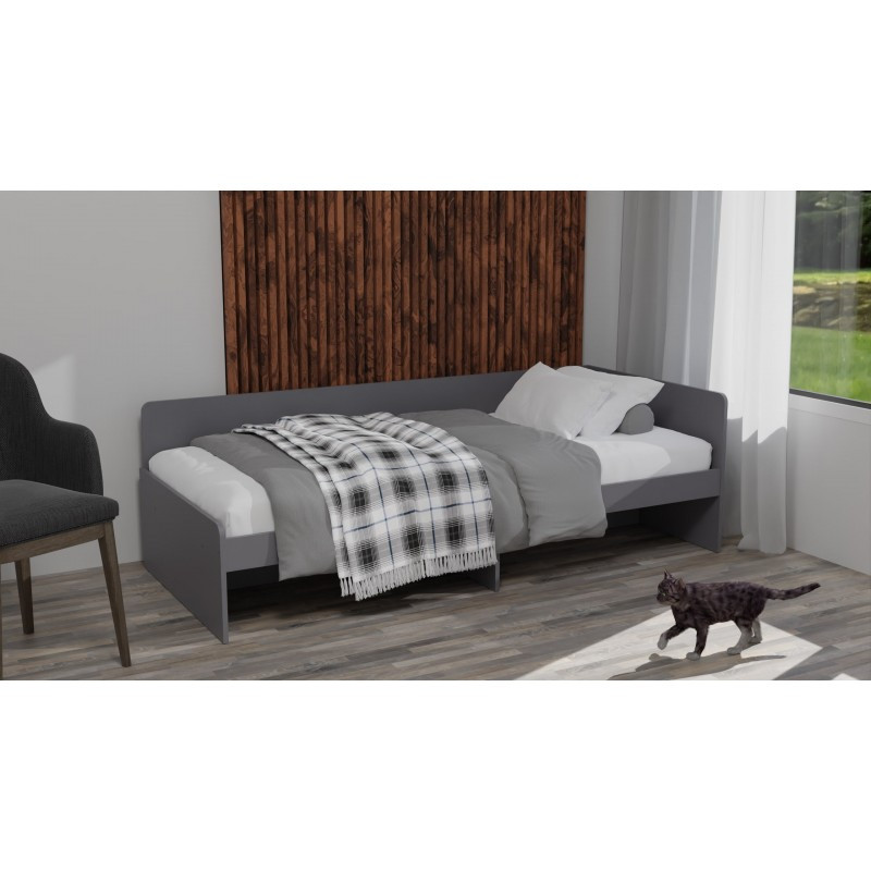 Односпальная кровать Эверест Соната-800 (без ящиков) 80х190 см Графит (DTM-5579) Днепр - изображение 3