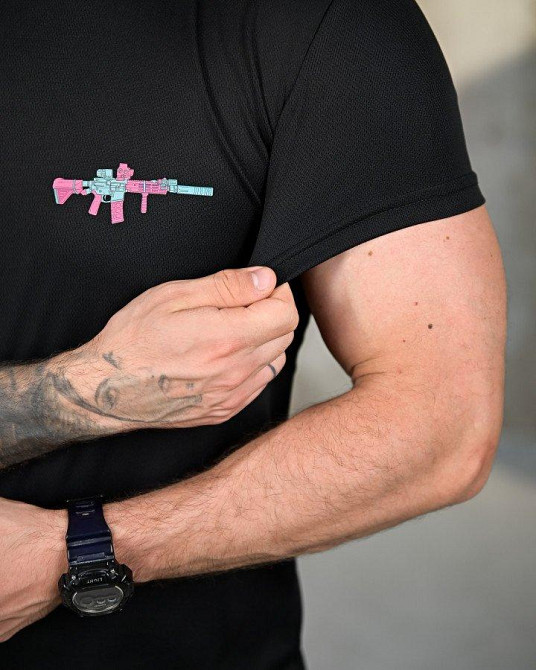 Тактическая потоотводящая футболка gun black ПП4646 Одесса - изображение 5