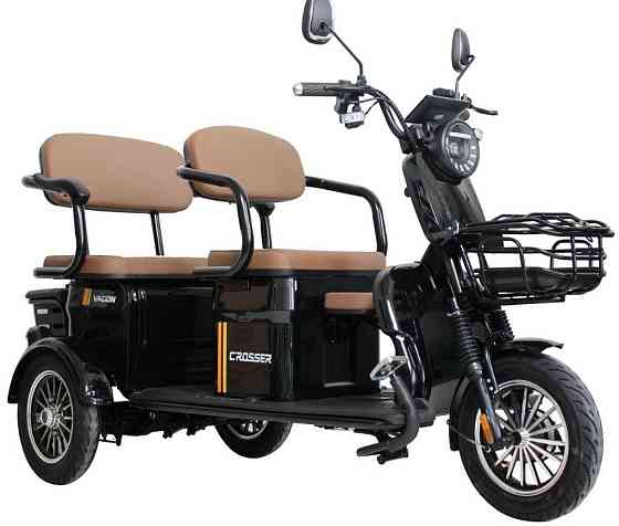 Електротротрайк 3-місцевий Crosser TR-4 VAGON 1000W, 72V 24Ah - Чорний. Харків