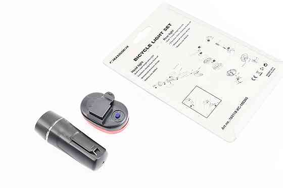 Ліхтар передній 5 діодів+задній 3 діода к-кт, чорний XC-100305 (без батарейок) Київ