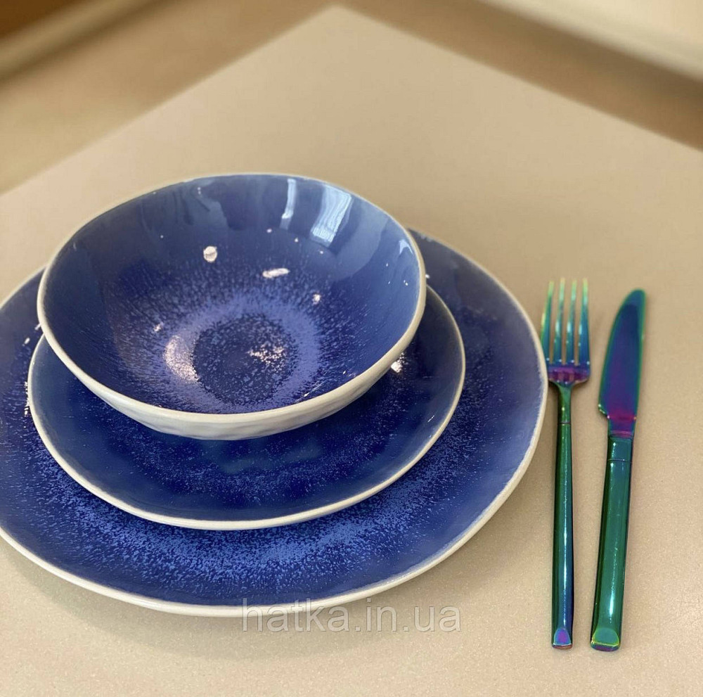 Тарілка Olens "Кюрасао" 20,5 см кераміка блакитна Київ - фото 4