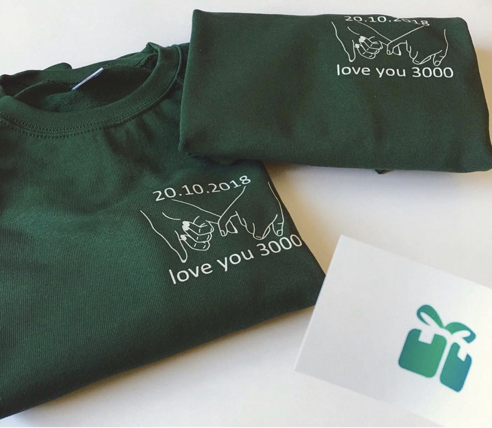 Парні світшоти для хлопця та дівчини — Love you з персональними датами Чернівці - фото 1