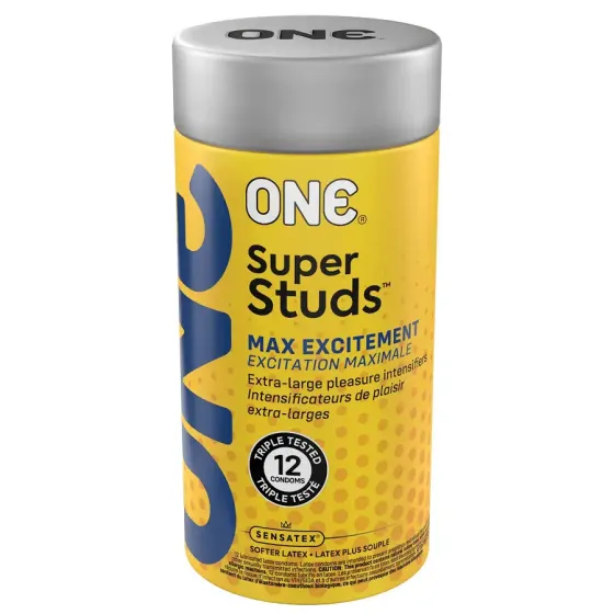 Презервативи ONE Super Studs 12 шт, подарункова упаковка тюб Львів