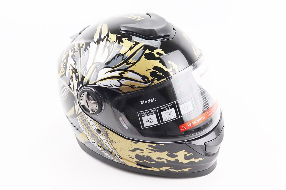 Шолом інтеграл, закритий BLD-М65 S (55-56см), ЧОРНИЙ/ЗОЛОТИСТО-СІРИЙ "Totem" Київ - фото 1