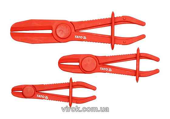 Затискачі для патрубків YATO з фіксаторами, 1/4"-3/4", 1/2"-5/4", 3/4"-9/4", Набір 3 шт.[25/50] Одеса