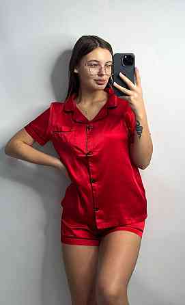 Червоний шовкова піжама з шортами Червоний ч/к S Харків