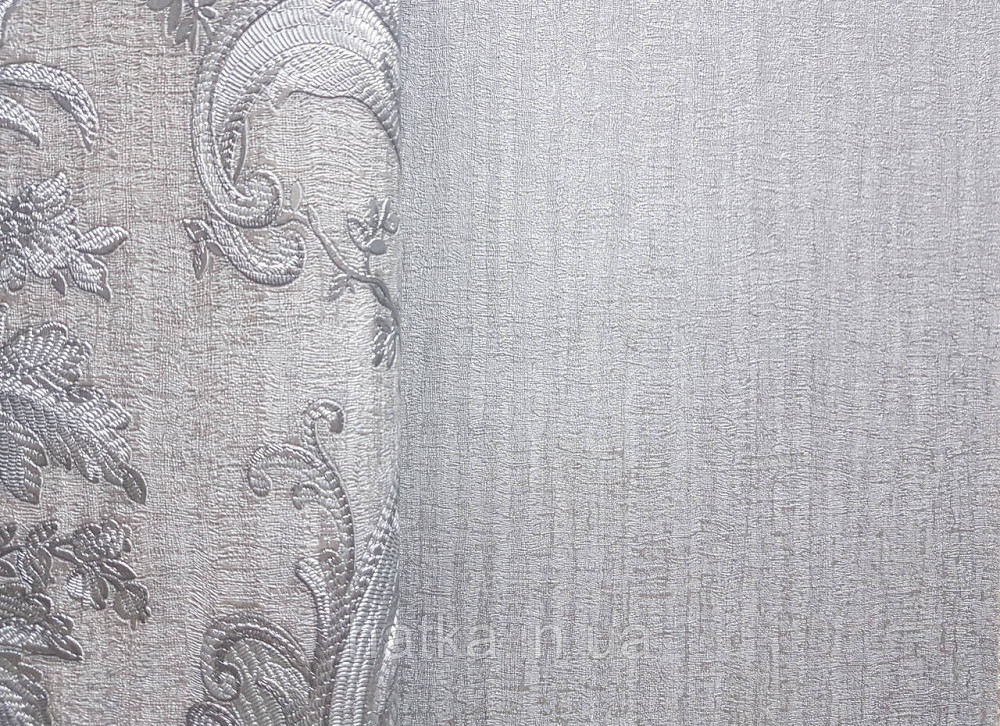 Обои виниловые на флизелине AdaWall Seyyah1.06х10 однотонные полосы структурные серо бежевые с глянцем Киев - изображение 3