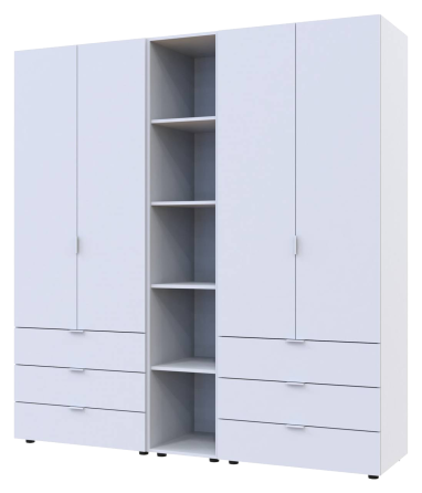 Комплект шкафов для одежды Doros Гелар (3 шт.) 193,2х49,5х203,4 см Белый (DRS-011181) Днепр