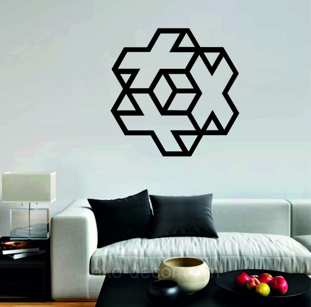 Декоративное настенное Панно «Плюсы» Декор на стену 90*90 см, Черный Киев - изображение 2