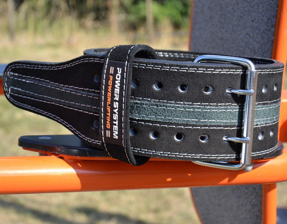 Пояс для пауерліфтингу Power System PS-3800  PowerLifting шкіряний Black/Grey Line L Київ - фото 7