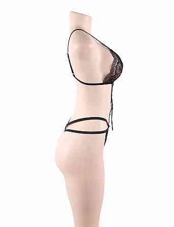 Комплект прозрачного кружевного белья Star Night Sheer Lace Teddy, черный XS-S Sex Aura Киев