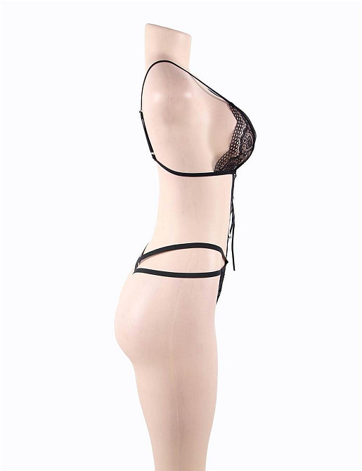 Комплект прозрачного кружевного белья Star Night Sheer Lace Teddy, черный XS-S Sex Aura Киев - изображение 4