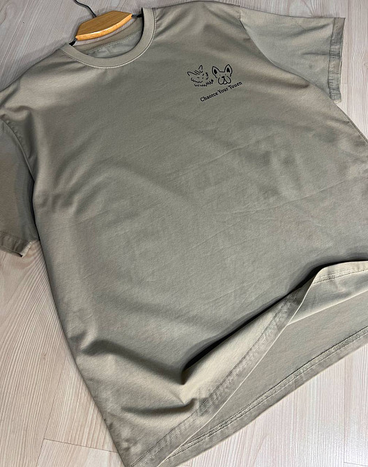 Футболка женская A-N 2358 оверсайз с рисунком животных на спине, хаки, one size Киев - изображение 14