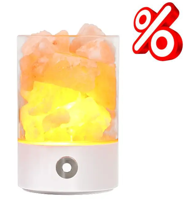 Cоляная лампа, солевой светильник 2-в-1 Arish с ночником и разноцветной светодиодной подсветкой на 7 цветов Днепр - изображение 1