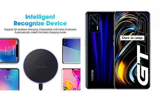Беспроводное зарядное устройство Copper до 30W для Motorola Edge 50 Neo, Edge 50 Pro, USB-C, LED Киев