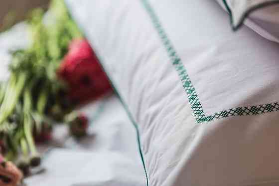 Ecotton Комплект постільної білизни Двоспальний з вишивкою та кантом український хрестик Dark G Коломыя