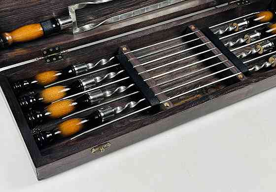 Подарунковий набір шампурів в дерев'яному кейсі для пікніка ПАТРІОТ HAPPY DAYS Тернопіль