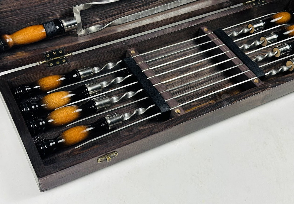 Подарунковий набір шампурів в дерев'яному кейсі для пікніка ПАТРІОТ HAPPY DAYS Тернопіль - фото 3