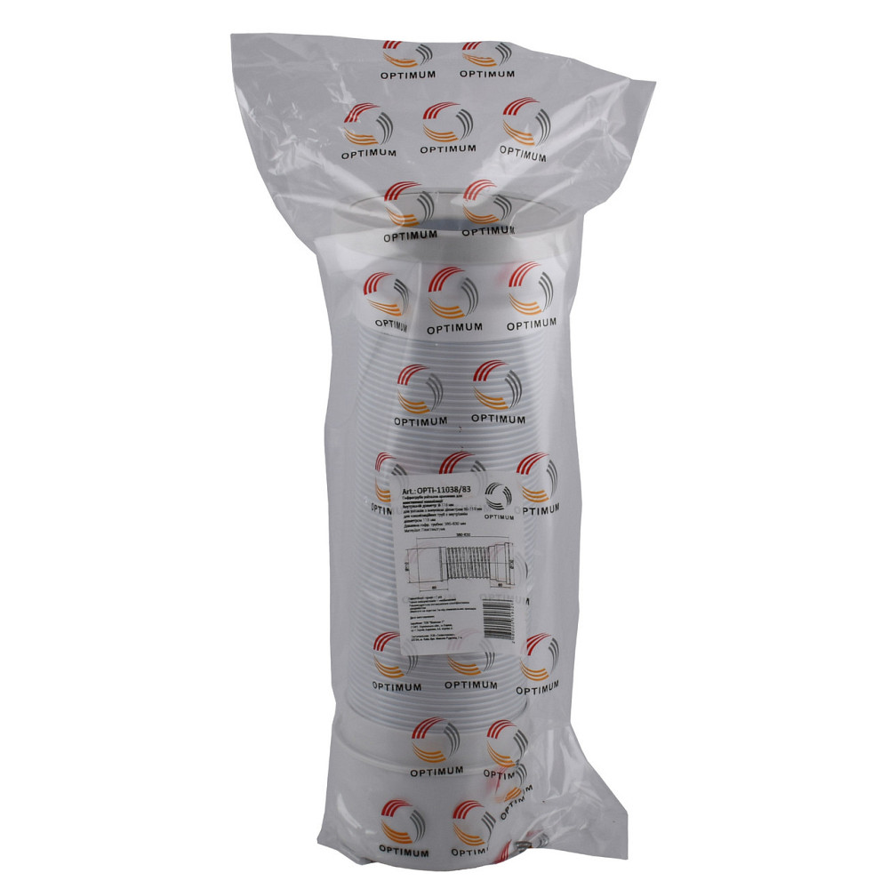 Гофротруба OPTIMUM для унитаза армированная 110/830мм для пластиковой канализации OPTI 011038/83 Киев - изображение 4