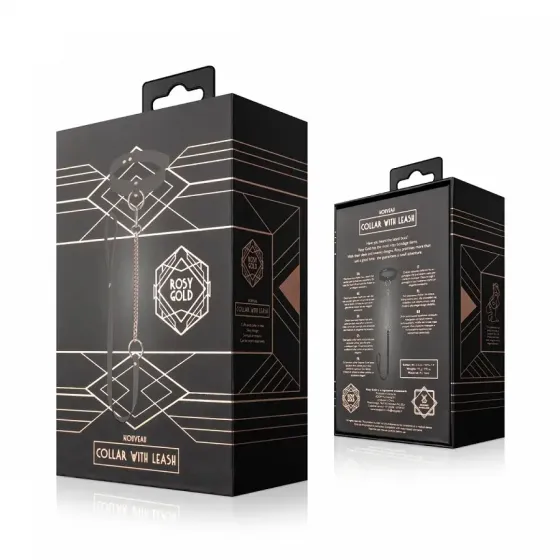 Нашийник з повідцем Rosy Gold - Collar with Leash - Black Львів