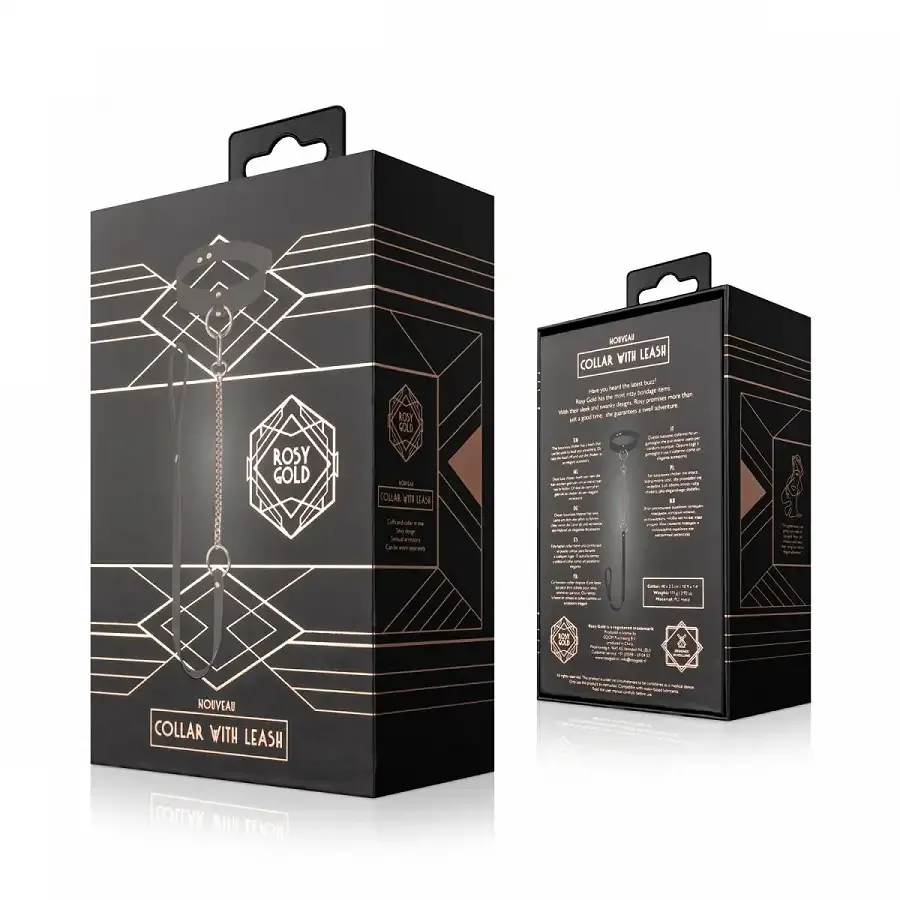 Нашийник з повідцем Rosy Gold - Collar with Leash - Black Львів - фото 3