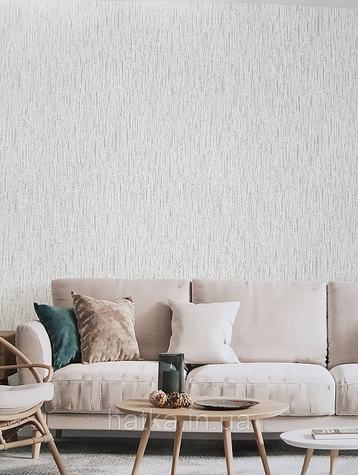 Шпалери вінілові на флізеліні гарячого тиснення DU&KA 1.06х10 вензель основа під штукатурку сірі коричневі Київ - фото 1