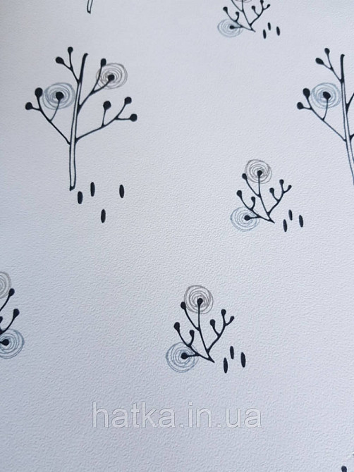 Шпалери флізелінові Decoprint Sweet Dreams дитячі дерева чорні гілки сріблясті сірі на білому 0,53x10,05 м Київ - фото 3