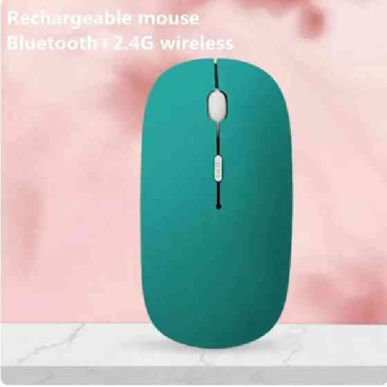 Мишка безшумна комп'ютерна, бездротова Macarone Bluetooth, USB, що перезаряджається, Салатова Запоріжжя