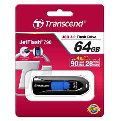 USB флеш накопичувач Transcend 64GB JetFlash 790 USB 3.0 (TS64GJF790K) Вінниця
